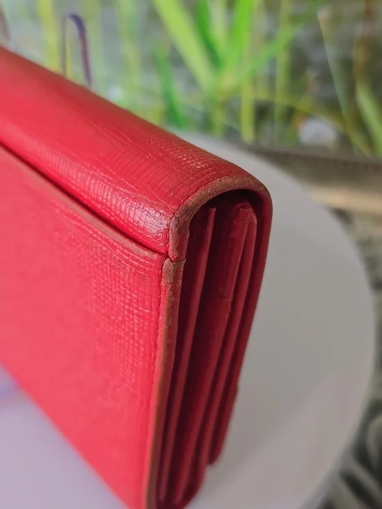 MCM Red Leather Trifold Wallet w/ Gold Studs & Charms | Authentic | EUC - Picture 7 of 15